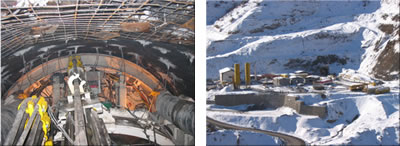 La TBM con Gripper della Wirth scava il tunnel di Alborz sulla Shomal Freeway nei pressi di Teheran