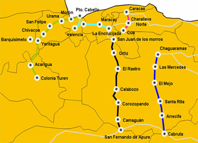 La costruzione della Linea ferroviaria Puerto Cabello-La Encrucijada in Venezuela è a metà strada
