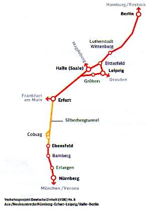 Germania - Iniziata la costruzione del tunnel ferroviario Silberberg sulla linea AV Erfurt - Ebensfeld