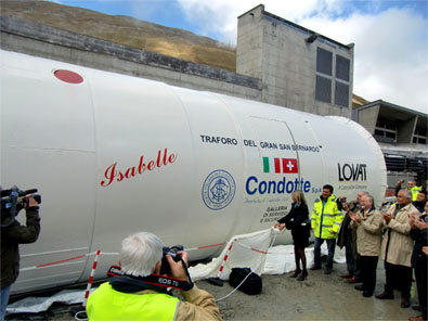 Italia/Valle d�Aosta - Cerimonia di avvio della TBM per il cunicolo esplorativo del traforo del Gran San Bernardo